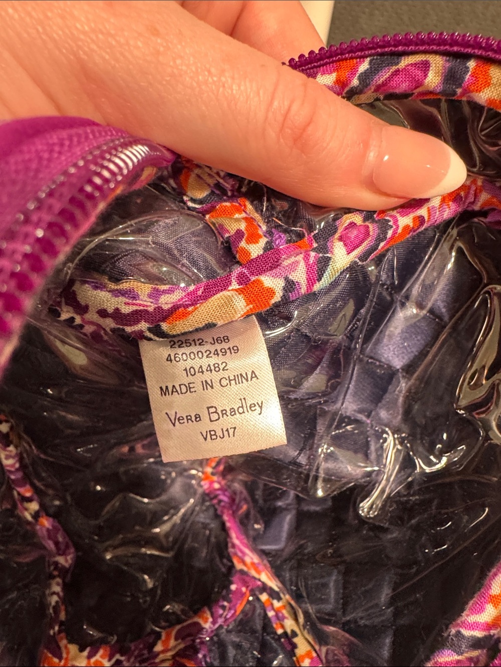 Vera Bradley Quilted Paisley Cosmetic Pouches - Purple & Orange - Picture 2 of 3